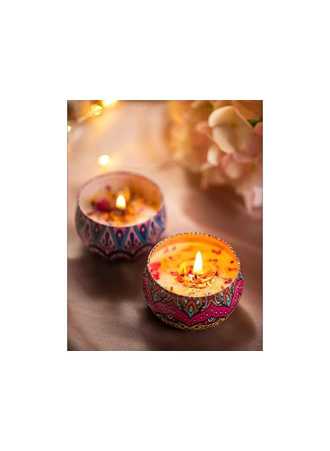 The Bros Fragrant Candle Set for Women - Pack of 4 Aromatherapy Scented Candles, Scented Soy Wax with Lavender and Healing Crystals - Good Gift for Birthdays, Diwali, Valentine day, Ramadan and Yoga - Image 4