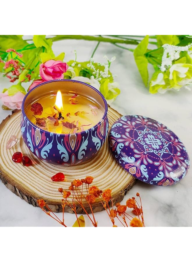 The Bros Fragrant Candle Set for Women - Pack of 4 Aromatherapy Scented Candles, Scented Soy Wax with Lavender and Healing Crystals - Good Gift for Birthdays, Diwali, Valentine day, Ramadan and Yoga - Image 3