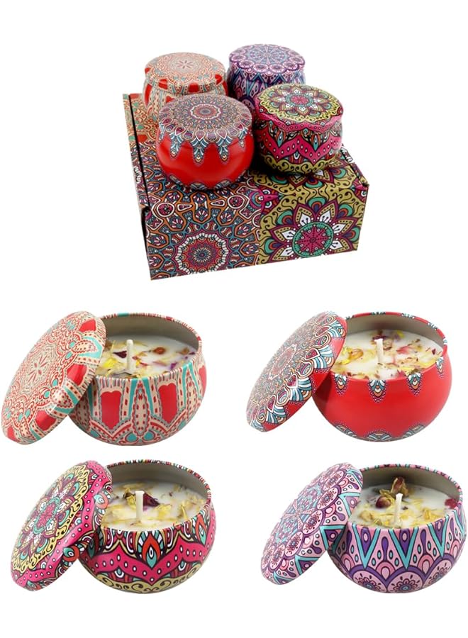 The Bros Fragrant Candle Set for Women - Pack of 4 Aromatherapy Scented Candles, Scented Soy Wax with Lavender and Healing Crystals - Good Gift for Birthdays, Diwali, Valentine day, Ramadan and Yoga - Image 1