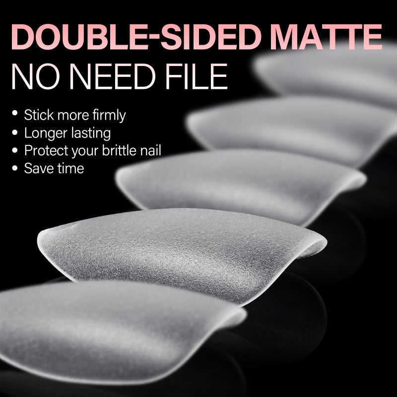 AILLSA Short Almond Nail Tips with Box, 15 Sizes Press On Gel Nail Tips Double Matte Pre-Buffed Almond Shaped Nails Tips Soft Full Cover Clear False Nail Tips for Nail Extension, 240PCS - Image 4