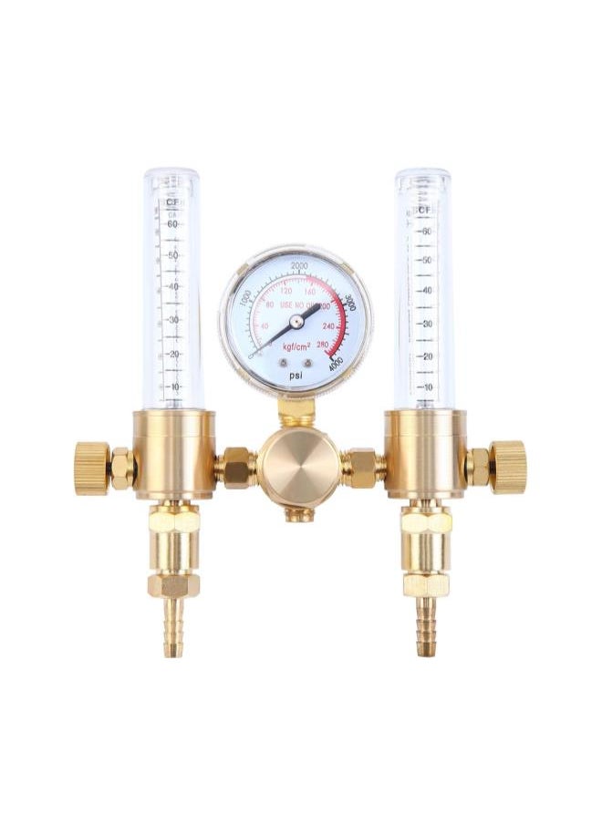 Generic - Dual Flow Argon Regulator Dual Output CO2 Flowmeter for Mig Tig Flow And Backpurge 60 SFCH - CGA 580 Inlet Connection - Accurate Gas Metering Delivery System - Image 1