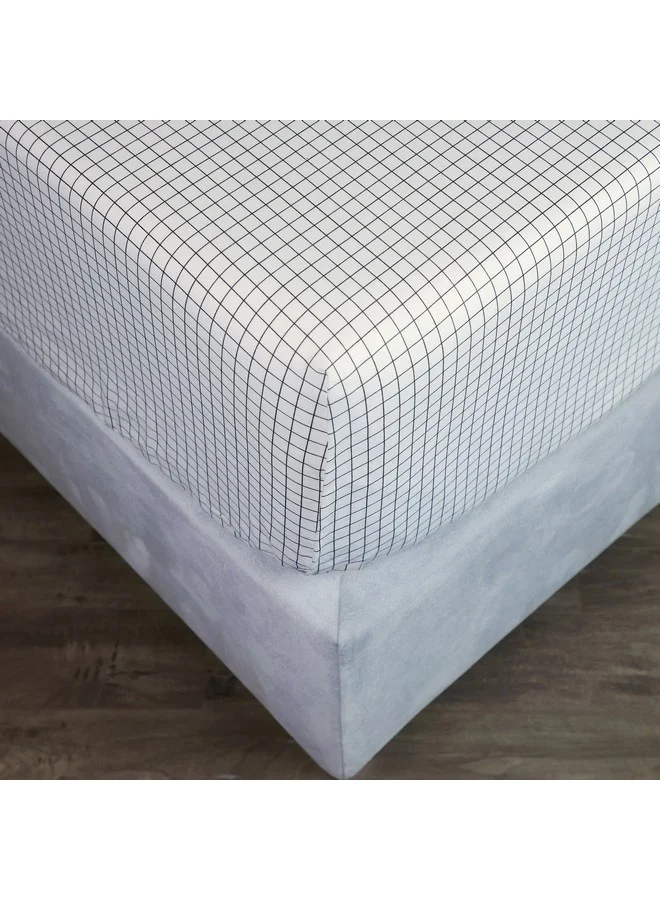 Home Box Malta Striped Printed Cotton King Flat Sheet 260 x 240 cm