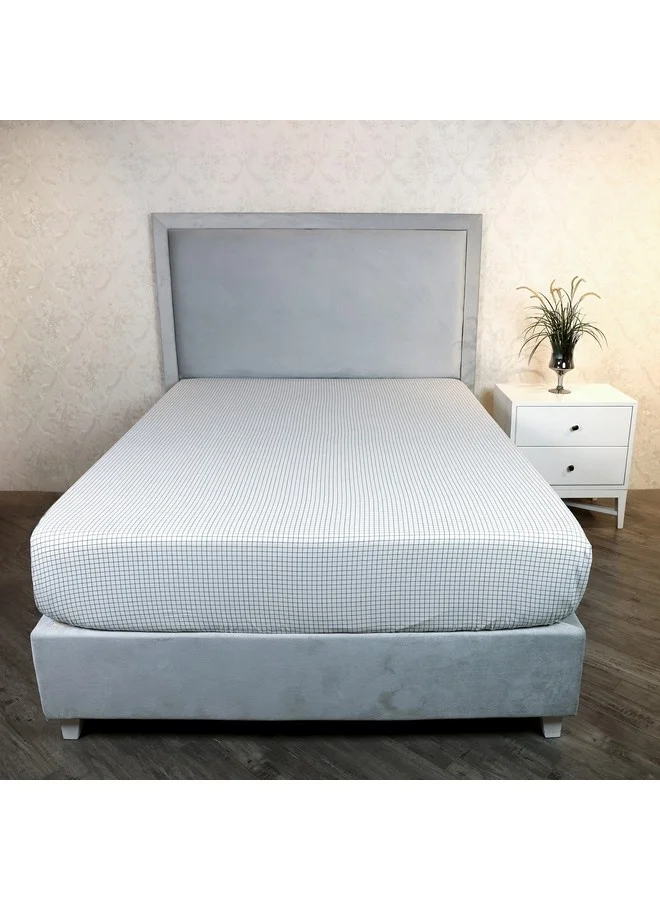 Home Box Malta Striped Printed Cotton King Flat Sheet 260 x 240 cm