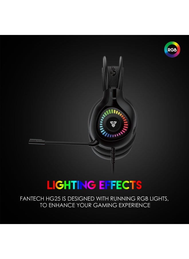 سماعة الألعاب أوربت HG25 RGB باللون الأسود