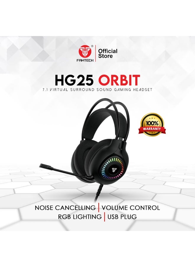 سماعة الألعاب أوربت HG25 RGB باللون الأسود