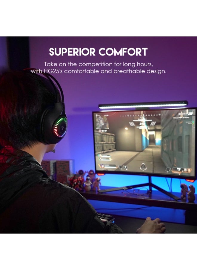 سماعة الألعاب أوربت HG25 RGB باللون الأسود