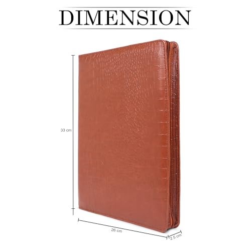 essart Premium PU Leather Men's & Women's Pen case Organizer Pen Case Pencil Case - Zippered Pen Pencil Bag Pouch for School, Work & Office Marker Case Organizer Colour Croco-Brown - Image 3