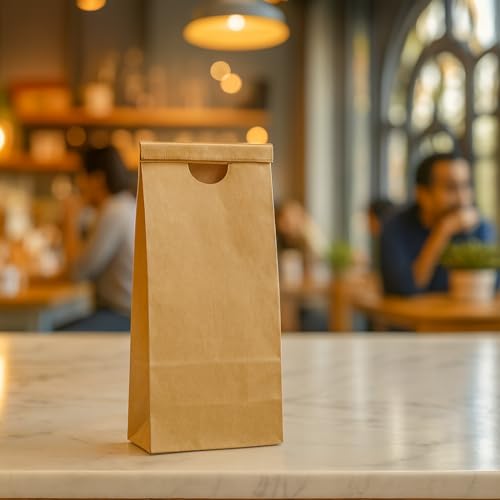 AwePackage Kraft Paper Grease Resistant Tin Tie Bag with Poly Liner (100, 16 oz(1 lbs)) - Image 5