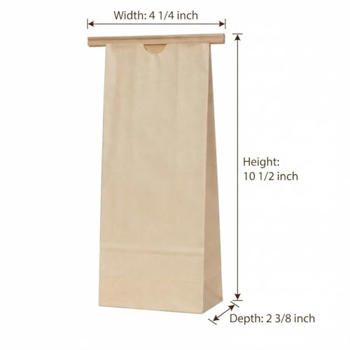 AwePackage Kraft Paper Grease Resistant Tin Tie Bag with Poly Liner (100, 16 oz(1 lbs)) - Image 2