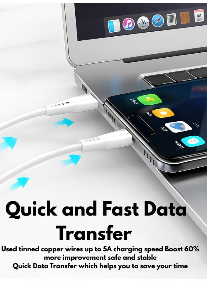 High-Speed USB to Type-C Cable – 5A Fast Charging & Data Transfer – Durable, Tangle-Free Design – Works with Android, Tablets, Laptops & More - Image 4