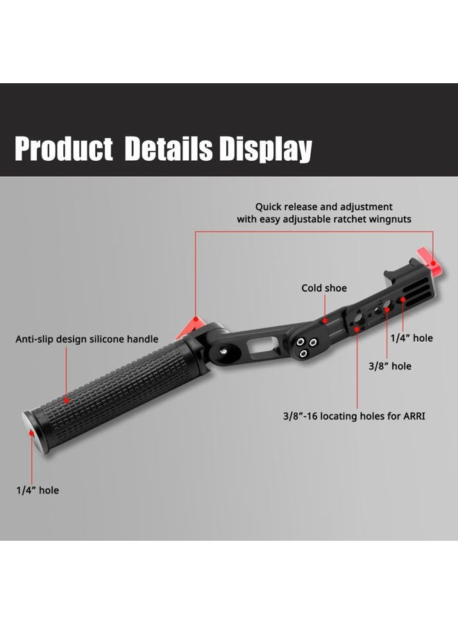 HAFOKO RS4 Handle RS3 Handgrip Adjustable Sling Handheld Extension Aluminum Alloy Grip Mount with NATO Clamp Compatible for DJI RS4/ RS4 PRO/Ronin RS3 Mini/RS3/RS3 Pro/RS 2/RSC2 Gimbal Stabilizer - Image 5