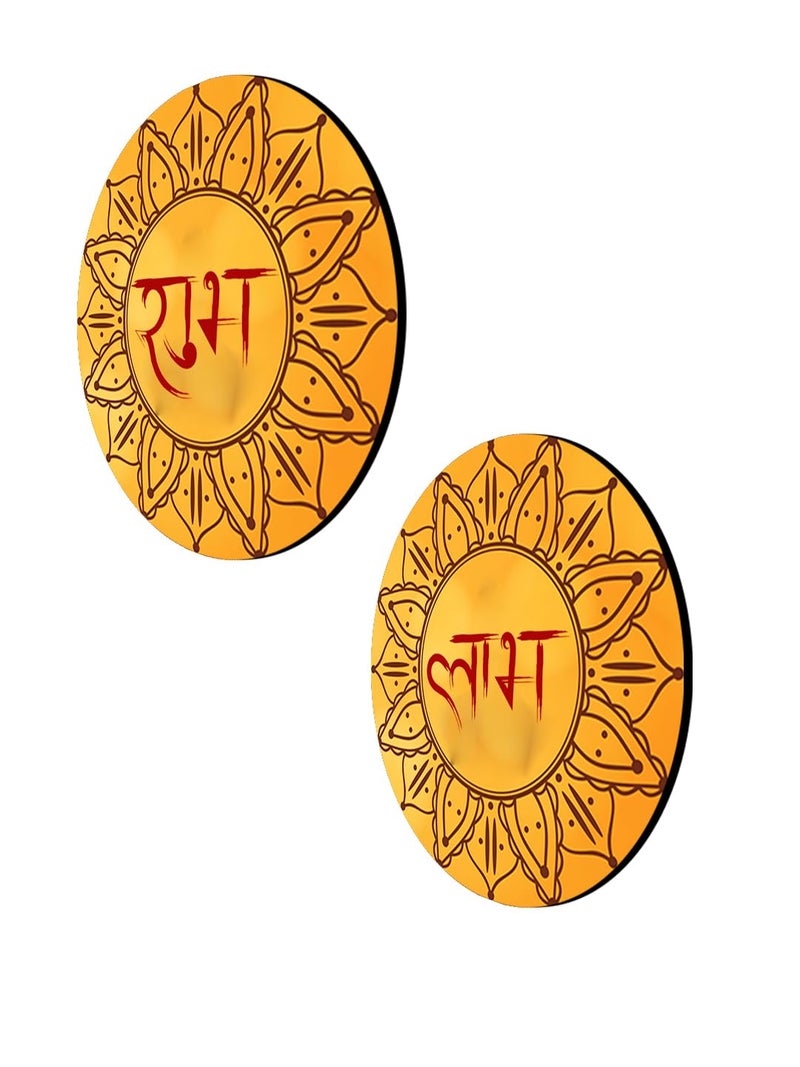 999Store Round shubh labh with Flower line Art for Diwali puja and Home Decoration subh labh for Door Entrance(SLP039) - Image 3