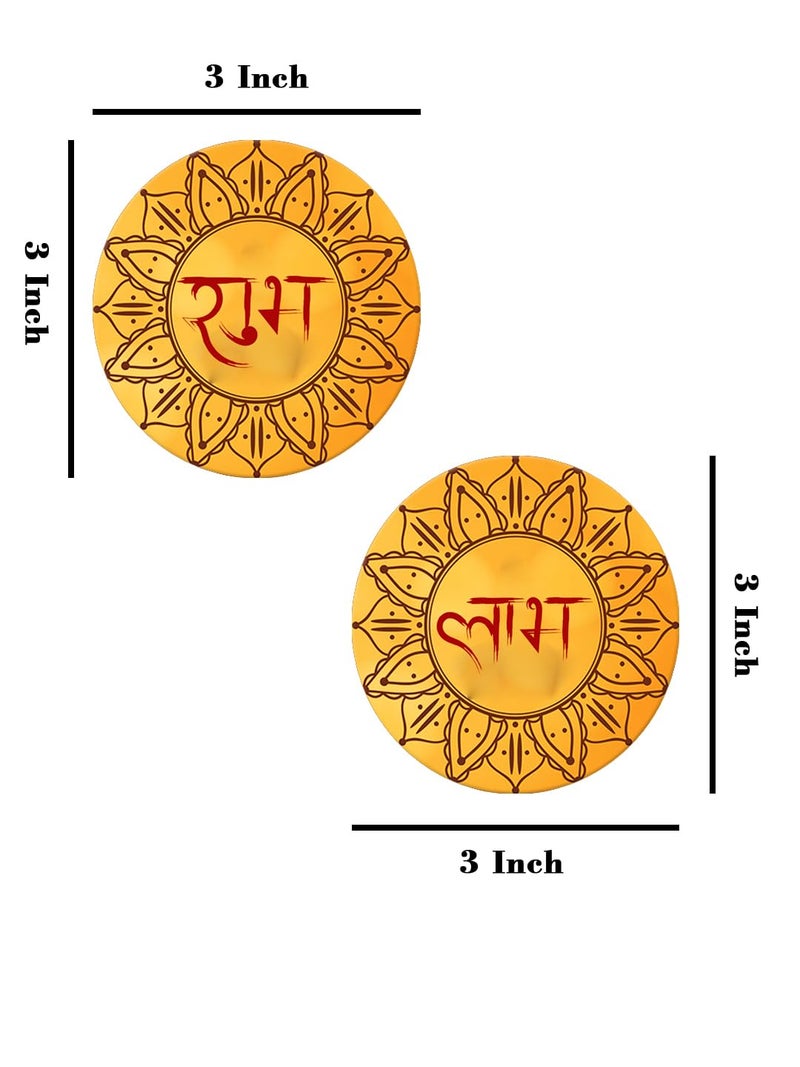 999Store Round shubh labh with Flower line Art for Diwali puja and Home Decoration subh labh for Door Entrance(SLP039) - Image 5