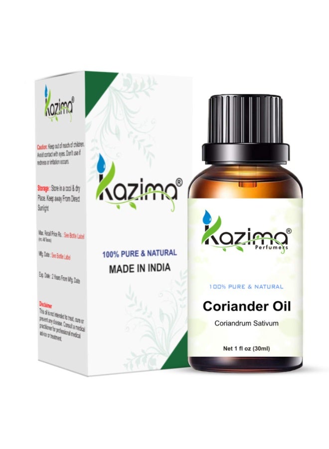 KAZIMA Coriander Essential Oil - 100% Pure Natural & Undiluted For Skin care & Hair care (30ml) - Image 1