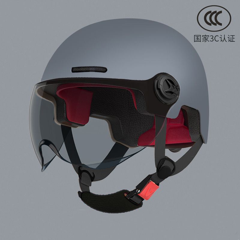 Generic 3C Certified Large E-Bike Helmet for Men 5XL; powder/short/transparent 