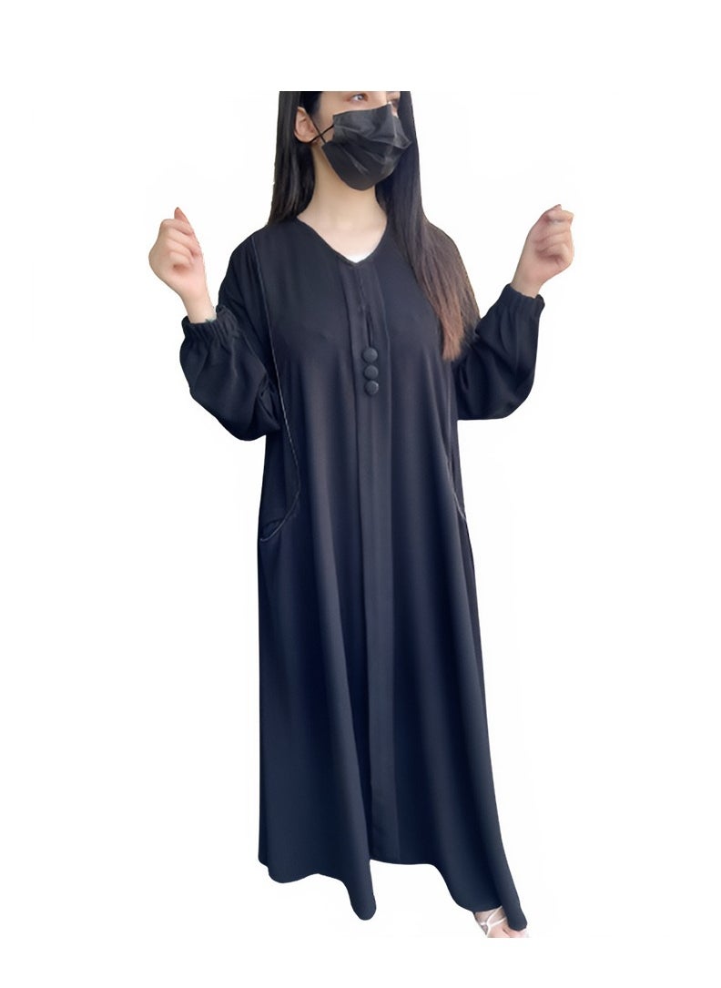 متجر عباية  - عباية نص كلوش كم مطاط - Image 1