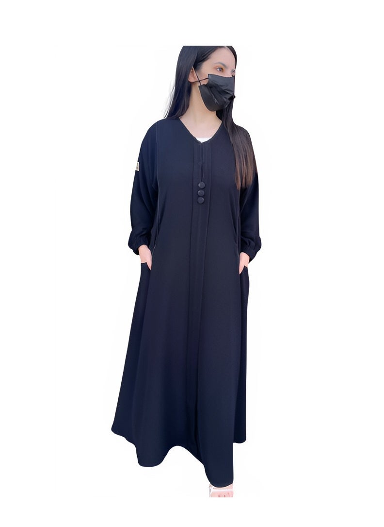 متجر عباية  - عباية نص كلوش كم مطاط - Image 1