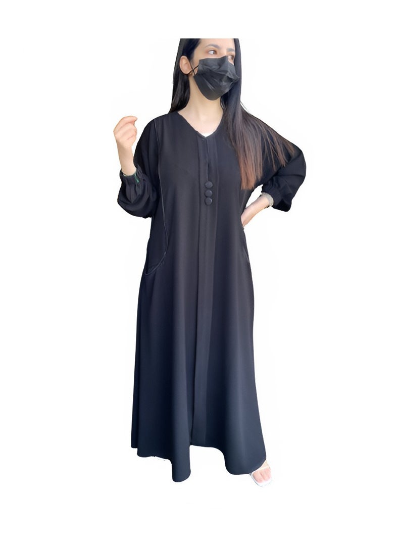 متجر عباية  - عباية نص كلوش كم مطاط - Image 1