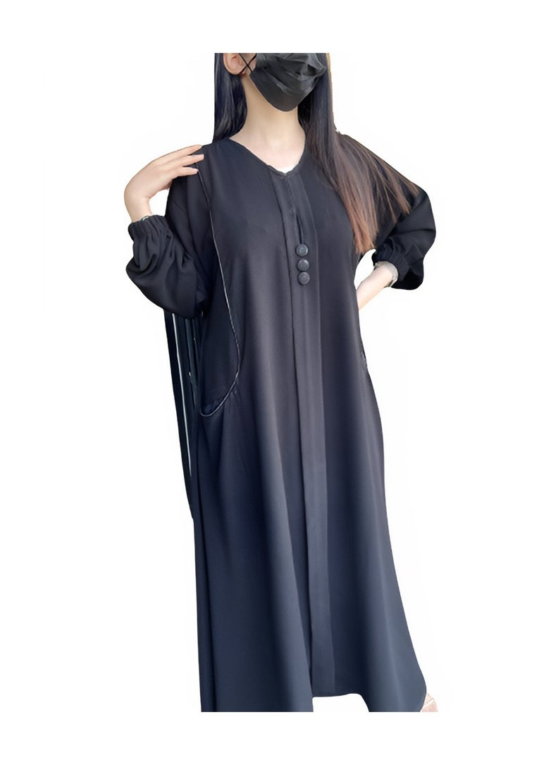 متجر عباية  - عباية نص كلوش كم مطاط - Image 1