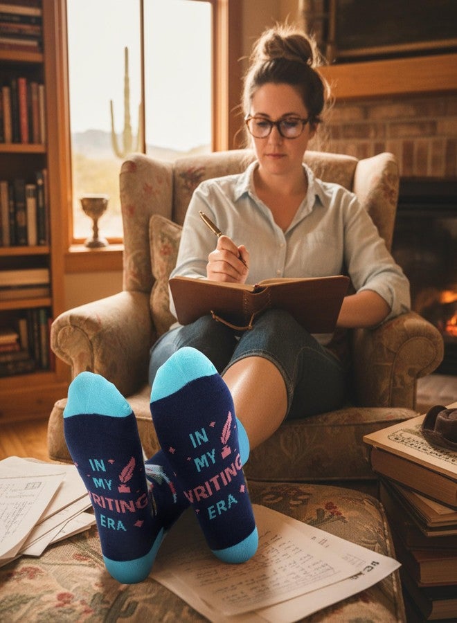 Berlune 6 Pairs Novelty Writer Socks for Women Men Funny Writing Cotton Casual Crew Socks Birthday Christmas Stocking Stuffers Gifts for Writers Author - Image 5