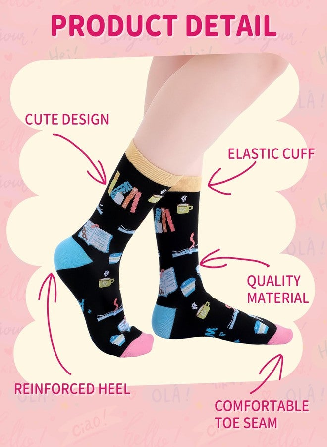 Berlune 6 Pairs Novelty Writer Socks for Women Men Funny Writing Cotton Casual Crew Socks Birthday Christmas Stocking Stuffers Gifts for Writers Author - Image 3