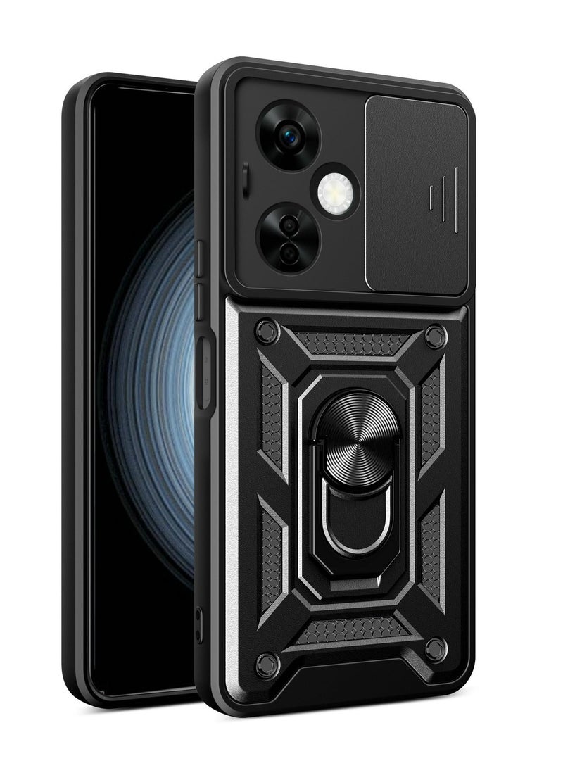 OPPO A79 5G/ OnePlus Nord N30 SE 5G Case, Slide Camera Lens Cover + 360°Rotating Kickstand Ring + Support Magnetic Car Mount Shockproof Mobile Phone Case