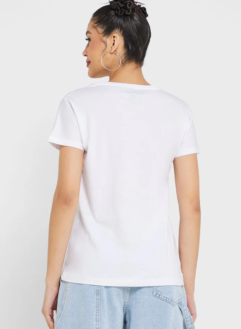 Urban Minx Urban Minx Sequin Graphic Detail T-Shirt