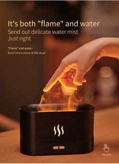 بيوينتي Humidifier Flame Aroma Diffuser Aromatherapy Light Mist Atomizer Auto Off Protection for Spa Home Yoga Office 180ml Black  - Image 4