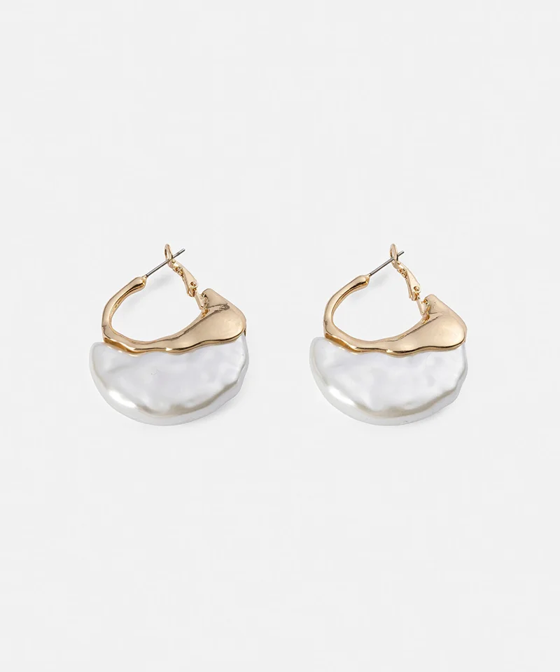 Ipekyol Textured Faux Pearl Earrings