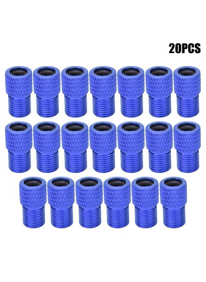 Thoraya 20 pcs Silicone Valve Adapter Valves Cap for Bike Bicycle Tire Dust Cover Road Bicycles Accessoriesblue  - Image 1