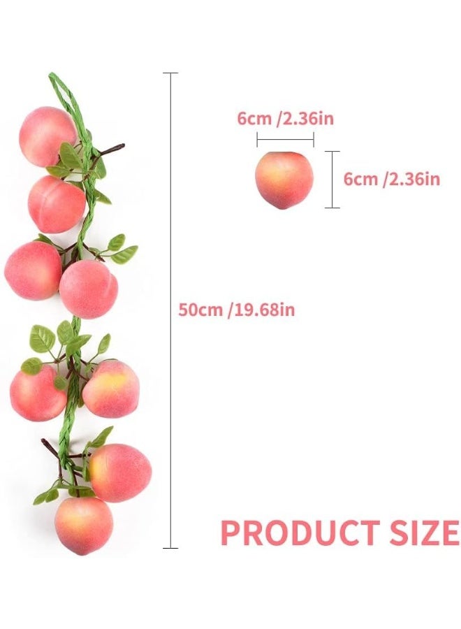 Artificial Peach Pendant Decor, set of 2 Pcs Lifelike Fake Fruit Peach String - Simulation Kitchen & Party Decoration, Home Wall Hanging - Image 3