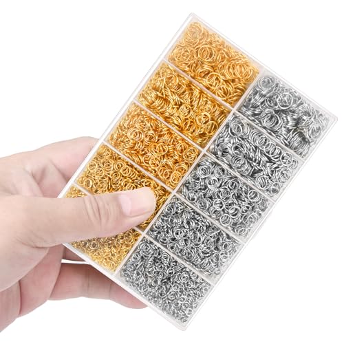 Qulltk 4600 Pcs Jump Rings for Jewelry Making Kit Gold & Silver, Open Rings with Opener Tools for Earrings, Keychains, Bracelet & Necklace Repair Supplies - Image 2