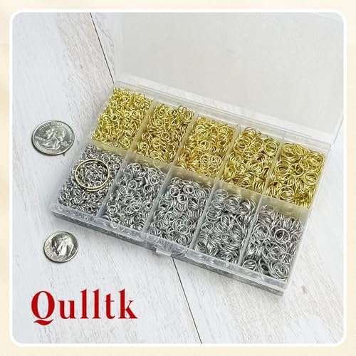 Qulltk 4600 Pcs Jump Rings for Jewelry Making Kit Gold & Silver, Open Rings with Opener Tools for Earrings, Keychains, Bracelet & Necklace Repair Supplies - Image 4