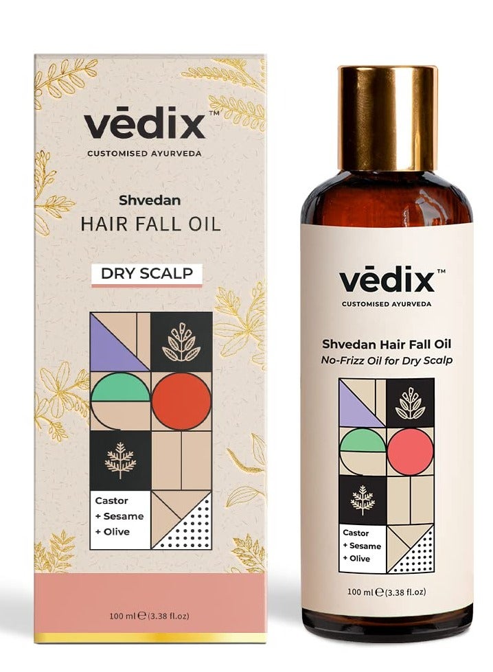 Vedix Customised Ayurvedic Hair Fall Oil | Vedix Shvedan Hair Fall Oil | For Dry Scalp | With Castor + Sesame + Olive | For Reducing Hair Fall | For Hair Growth | -100ml - Image 1