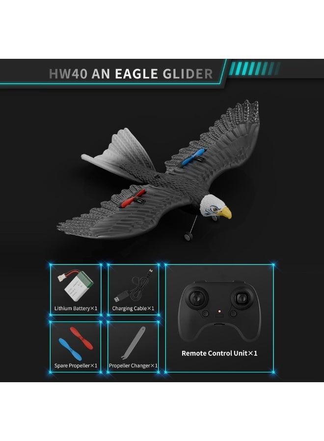 ELTRAZONE RC Eagle Plane HW-40 | Remote Control Airplane with 2.4GHz 2CH, 6-Axis Gyro Stabilizer, Propeller Flying Bird Aircraft, Easy to Fly RTF Plane for Beginners, Kids & Adults - Image 5