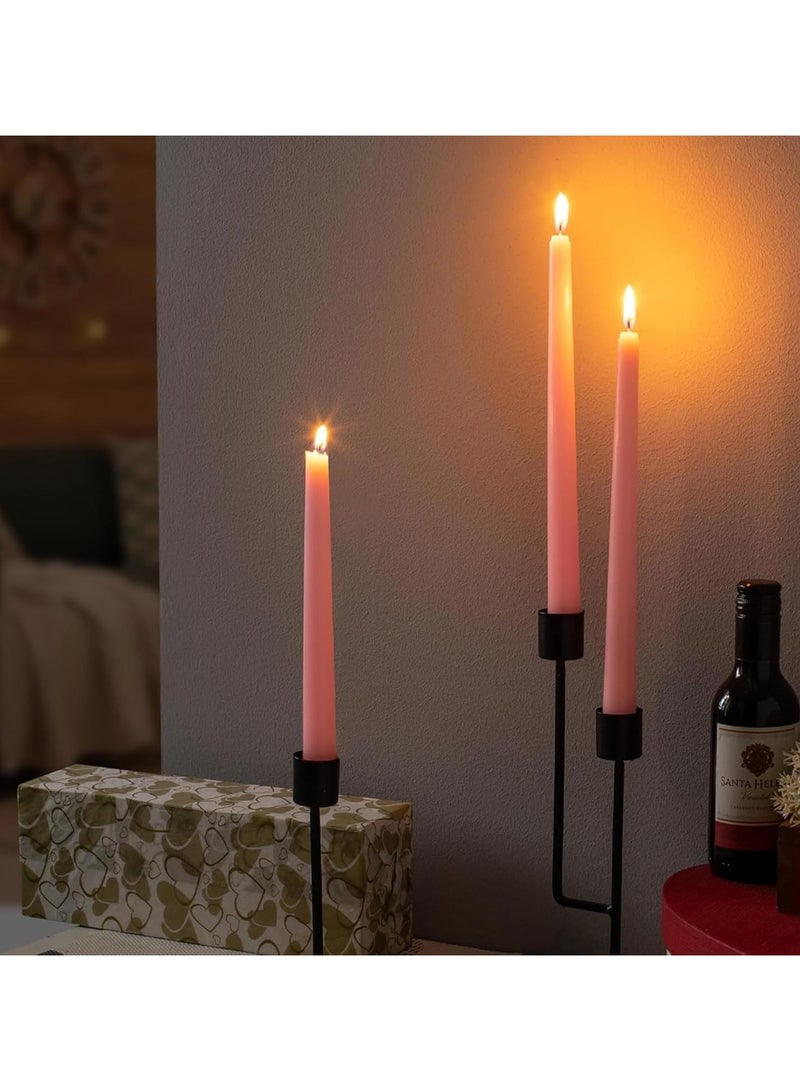 Tall Taper Candles 24 CM Pack of 8 Unscented Dinner Long Candles - Paraffin Wax with Cotton Wicks Long Burning Candle (Pink)  - Image 4
