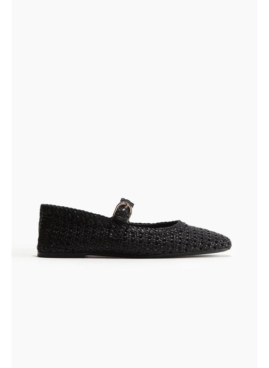H&M Leather Mary Jane Ballet Pumps
