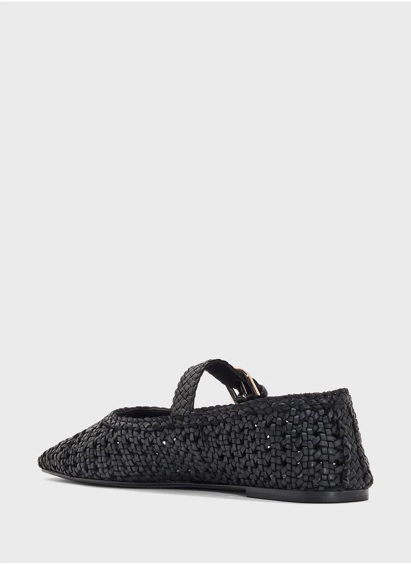 H&M Leather Mary Jane Ballet Pumps