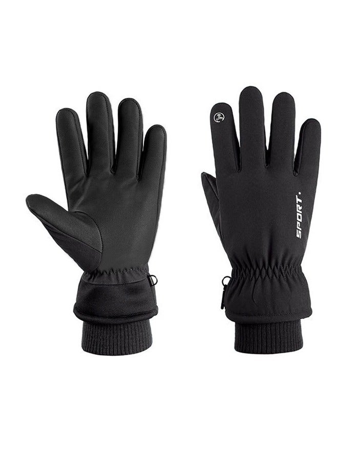 Jintai Thickened and Warm Skiing Touch Screen Gloves Winter Gloves Touchscreen Gloves Thermal Gloves for Men Women Windproof Water Resistant Gloves for Running Hiking Driving Skiing in Cold Weather(Black) - Image 1