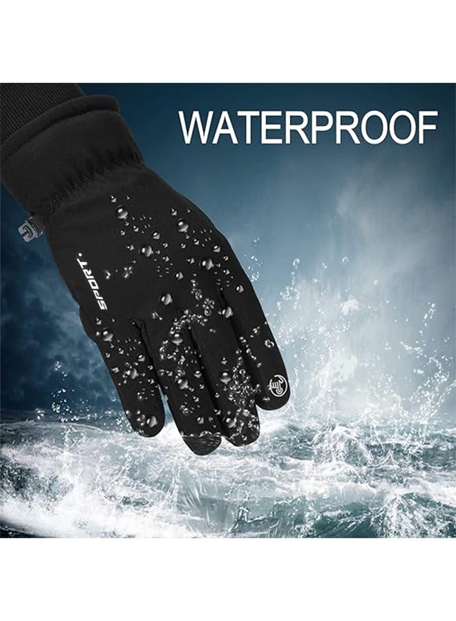 Jintai Thickened and Warm Skiing Touch Screen Gloves Winter Gloves Touchscreen Gloves Thermal Gloves for Men Women Windproof Water Resistant Gloves for Running Hiking Driving Skiing in Cold Weather(Black) - Image 5