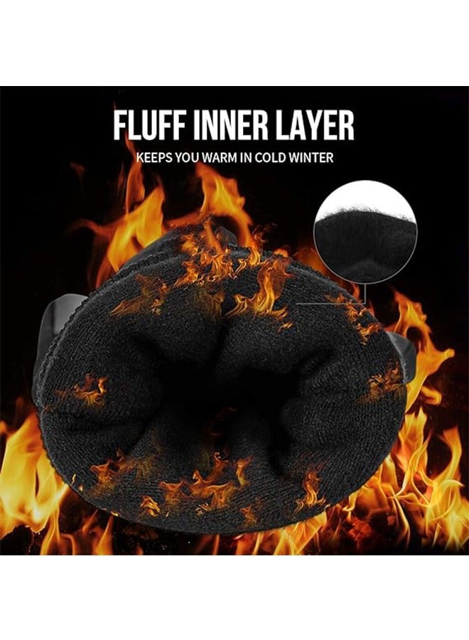 Jintai Thickened and Warm Skiing Touch Screen Gloves Winter Gloves Touchscreen Gloves Thermal Gloves for Men Women Windproof Water Resistant Gloves for Running Hiking Driving Skiing in Cold Weather(Black) - Image 4