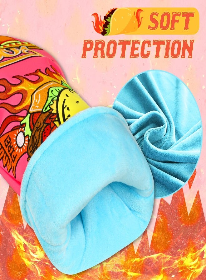LZFAN Golf Club Head Covers Driver Fairway Hybrid Golf Club Headcover Wood Leather Protector Heavy Embroidered Pink Taco Driver - Image 5