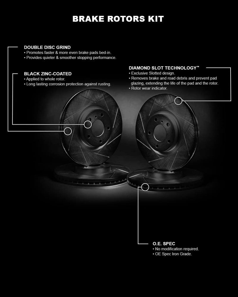 R1 Concepts Front Rear Brakes and Rotors Kit |Brake Disc| Brake Rotors|fits 1998-2006 Hyundai Elantra, Tiburon - Image 4