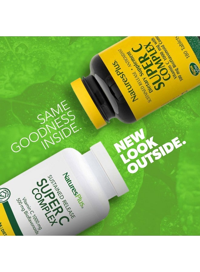 NaturesPlus Super C Complex, Sustained Release - 180 Tablets - 1000mg Vitamin C + 500mg Bioflavonoids - Vegetarian, Gluten Free - 180 Servings - Image 2