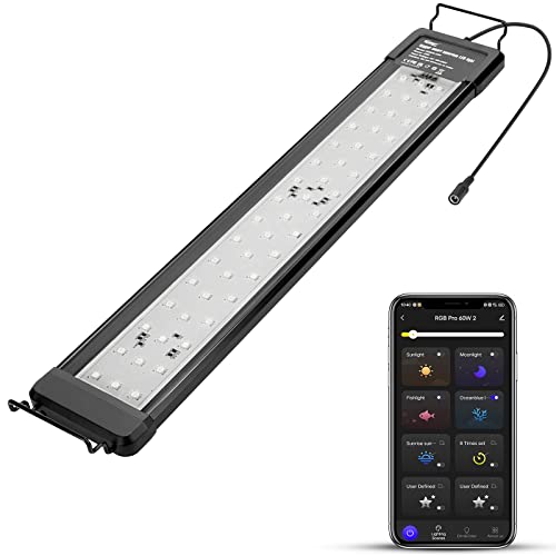 hygger 35W Smart Aquarium Light Bluetooth LED Light with App Control Full Spectrum Fish Tank Light with 247 Lighting Cycle 5 Modes Adjustable Timer for 2430 Freshwater Planted Tank - Image 1