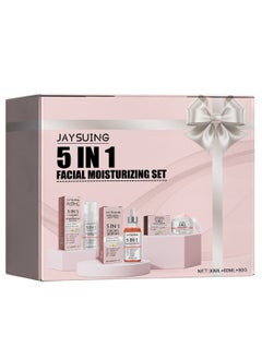 5 In 1 Moisturizing Whitening Facial Set, With Hyaluronic Acid Niacinamide Collagen Vitamin , Fast Absorbing Dark Spot Corrector Cream, Anti Wrinkles Cream For Age Defying Beauty