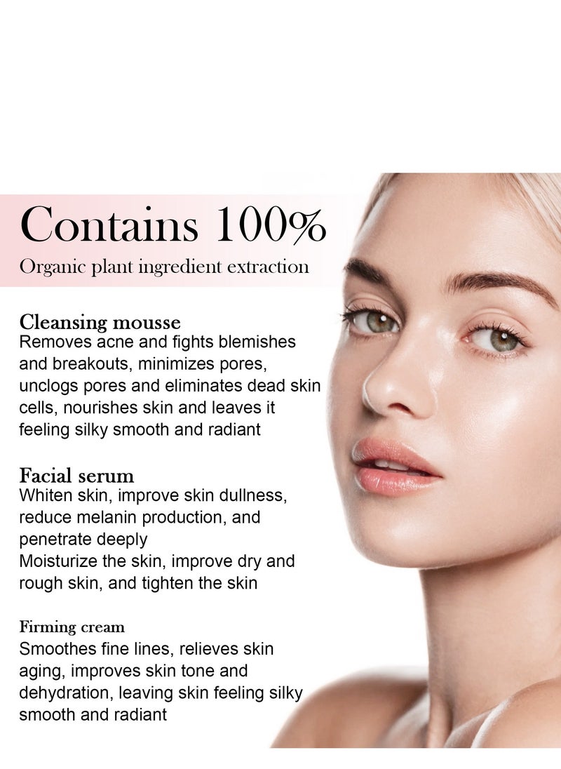 Jaysuing - 5 In 1 Moisturizing Whitening Facial Set, With Hyaluronic Acid Niacinamide Collagen Vitamin , Fast Absorbing Dark Spot Corrector Cream, Anti Wrinkles Cream For Age Defying Beauty - Image 1