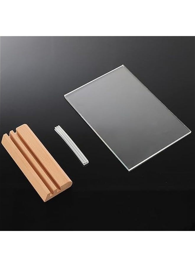 Generic - Acrylic sign holder 5x7,Double Sided T/L Shape Menu Holder with Wooden Base, for Displaying Menus, Signs, and Photos in Restaurants, Offices, and Events - Image 1