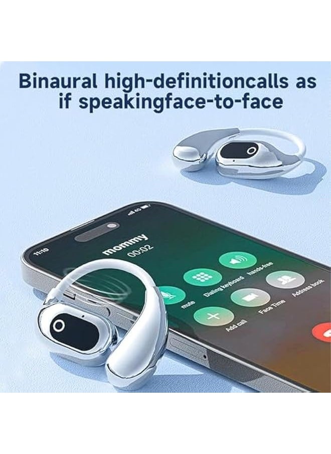 Topleo Multi-language Smart Translation Bluetooth Headset, Al Translator Earphones, AI Translation Wireless Bluetooth Earbuds, Voice Translator Device, 138 Languages, Gift for Men and Women (White)  - Image 3