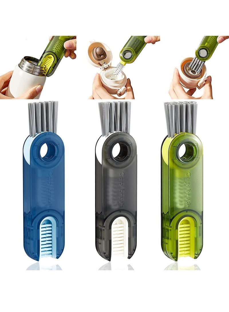 3 in 1 Multi-function Cleaning Brush 3 Pack Bottle Cleaning Brush Insulated Cup Gap Cleaning Tool Small Bottle Cup Lid Brush Cleaning Brush Suitable for All Types of Cups and Bottles - Image 1